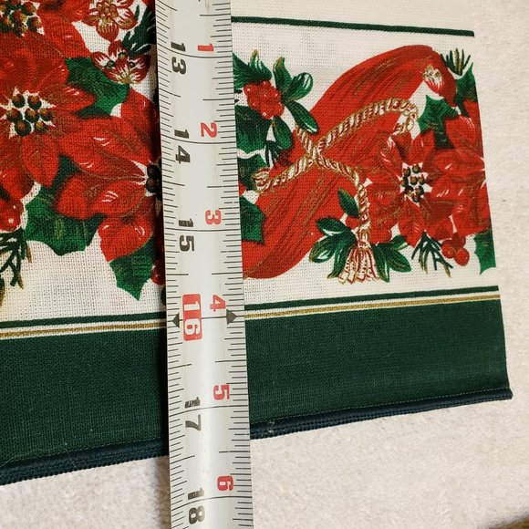 6 Christmas Poinsettia Napkins 100% Cotton Sunweave Linen Corporation - Picture 4 of 6